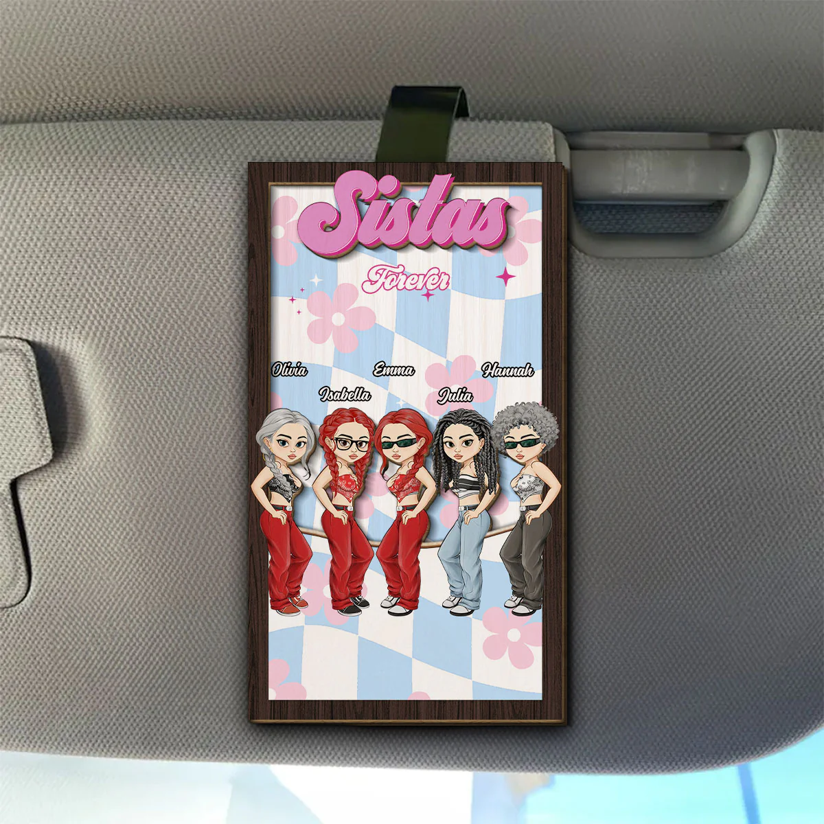 Bestie Forever - Personalized Custom Car Visor Clip - Image 4