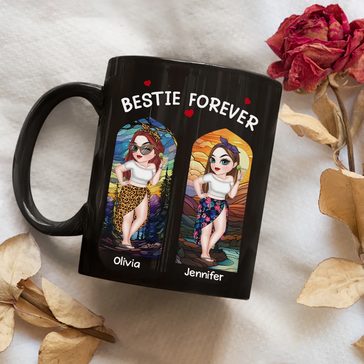 Bestie Forever - Personalized Custom Coffee Mug - Image 3