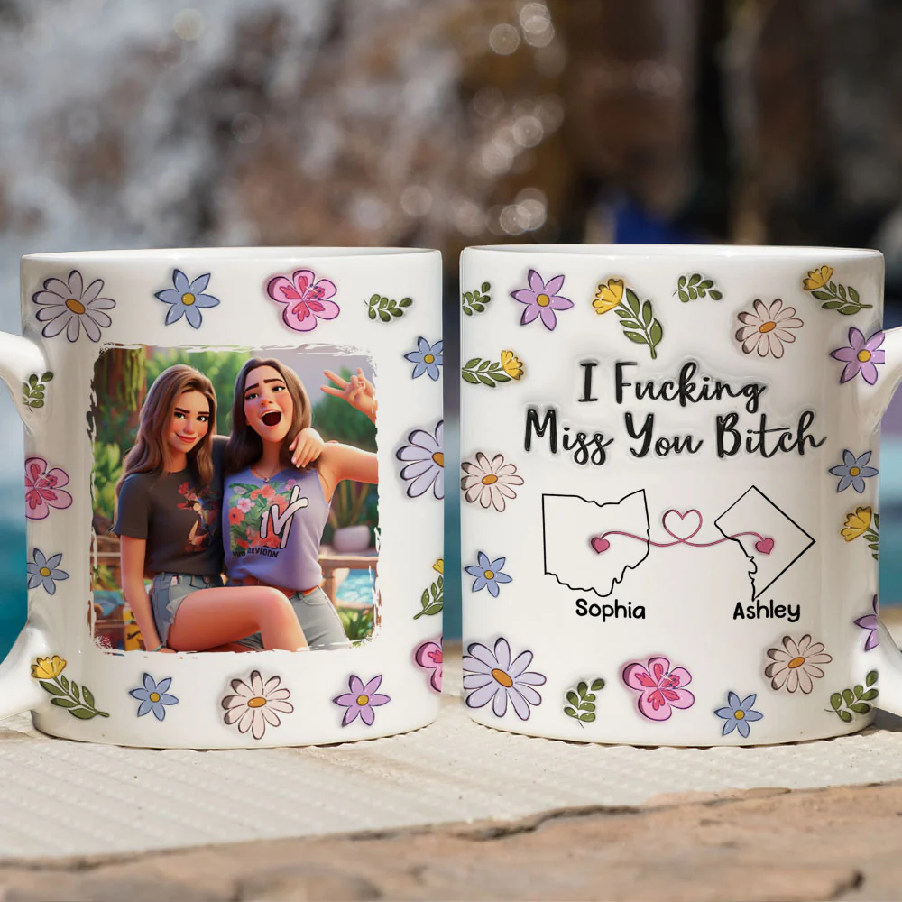 Bestie I Miss You - Personalized Custom 3D Inflated Effect Mug - Image 4