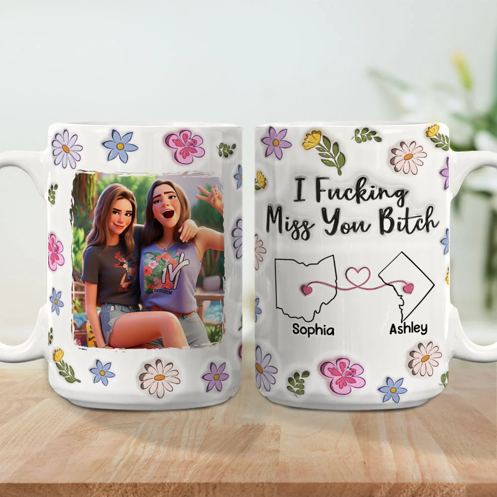 Bestie I Miss You - Personalized Custom 3D Inflated Effect Mug - Image 5