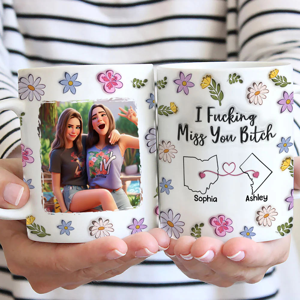 Bestie I Miss You - Personalized Custom 3D Inflated Effect Mug - Image 6