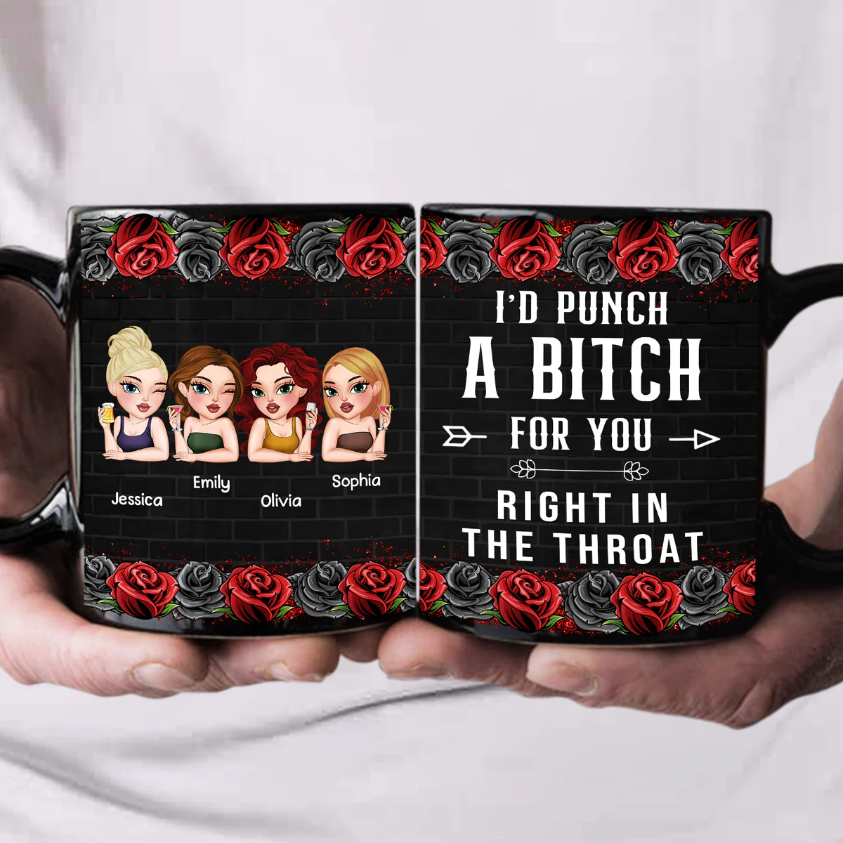Bestie I Punch A Bitch For You - Personalized Custom Coffee Mug - Image 3