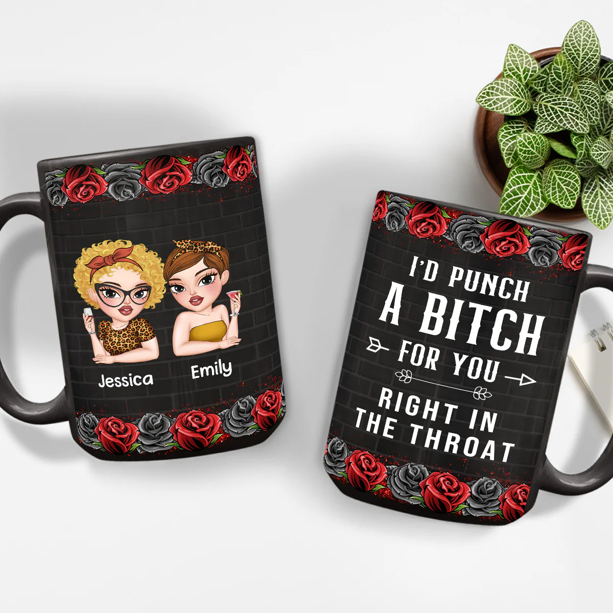 Bestie I Punch A Bitch For You - Personalized Custom Coffee Mug - Image 6