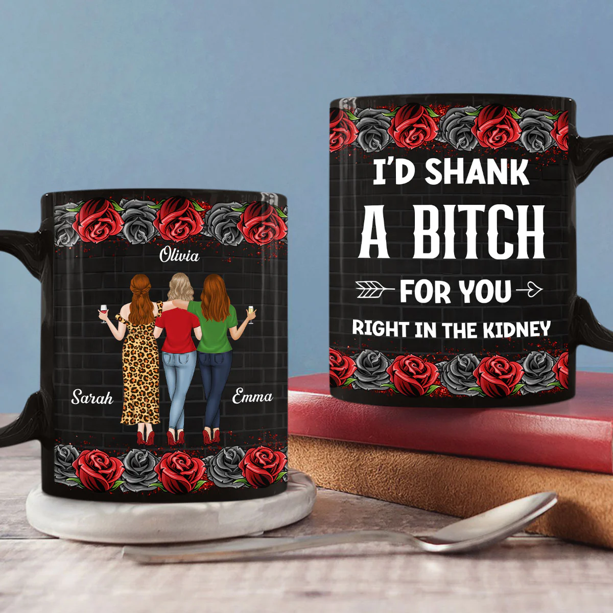 Bestie I Would Punch A Bitch For You - Personalized Custom Coffee Mug - Image 4