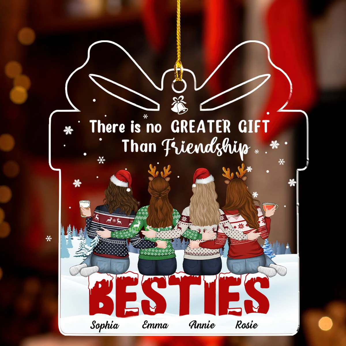 Bestie Love Forever Gift - Personalized Custom Acrylic Ornament - Image 2