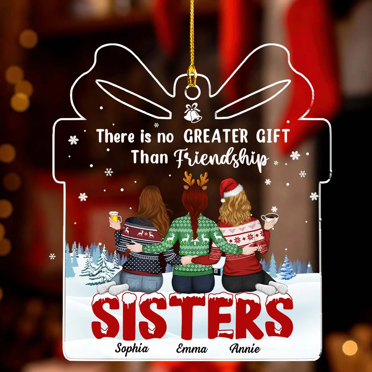 Bestie Love Forever Gift - Personalized Custom Acrylic Ornament - Image 5
