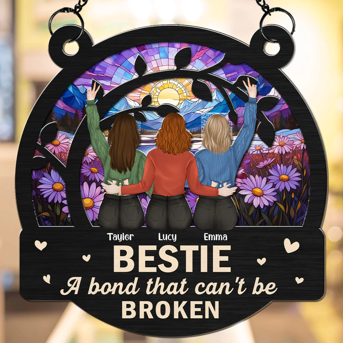 Bestie Love - Personalized Custom Suncatcher - Image 2