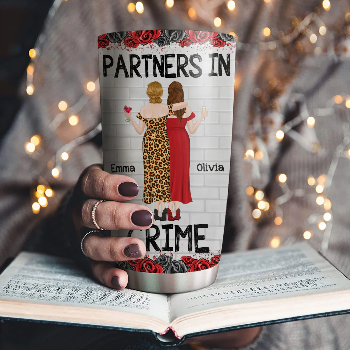 Bestie Partners In Crime If We Get Caught - Personalized Custom Tumbler - Image 3