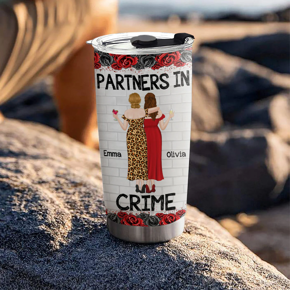Bestie Partners In Crime If We Get Caught - Personalized Custom Tumbler - Image 4