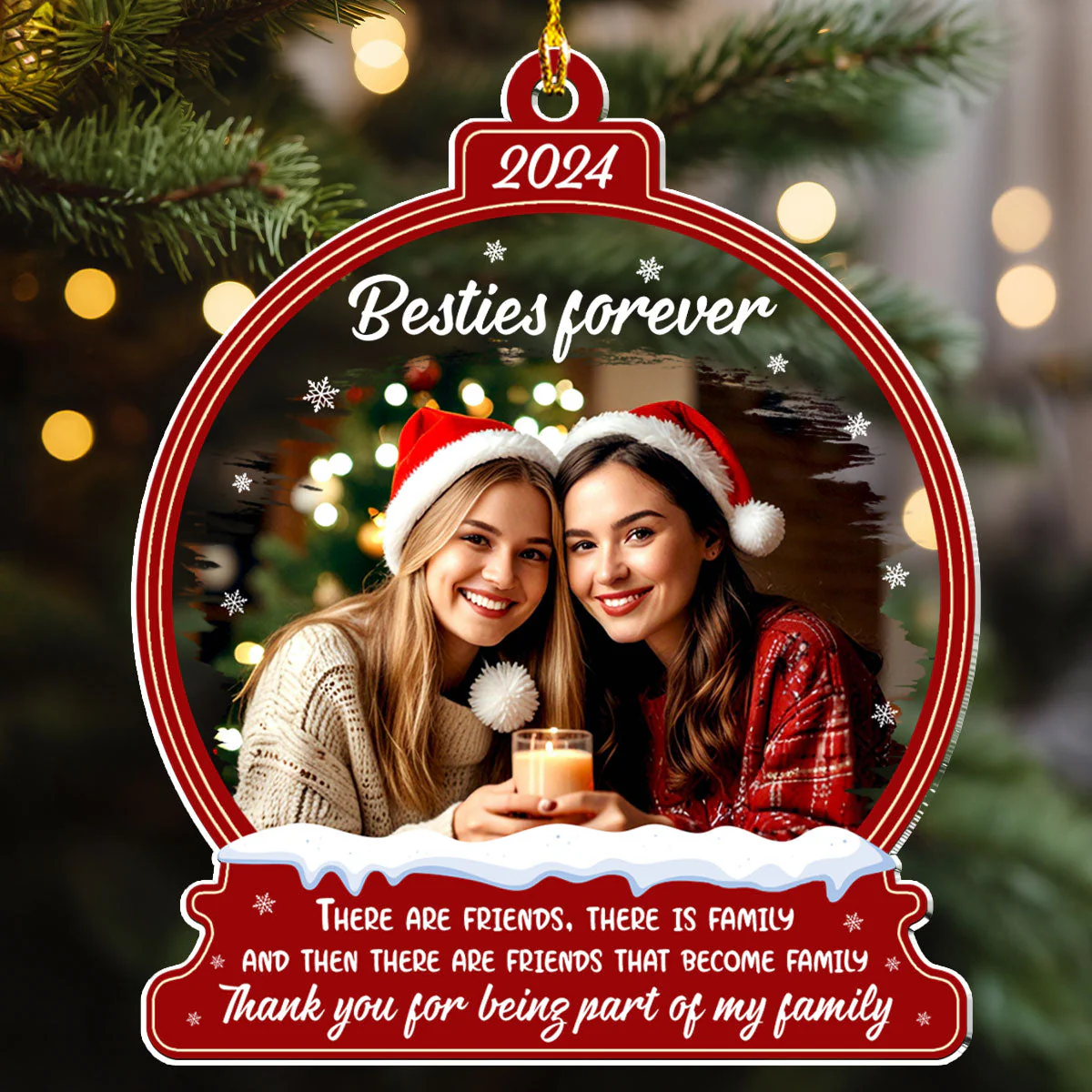 Bestie Photo Ornament - Personalized Custom Acrylic Ornament