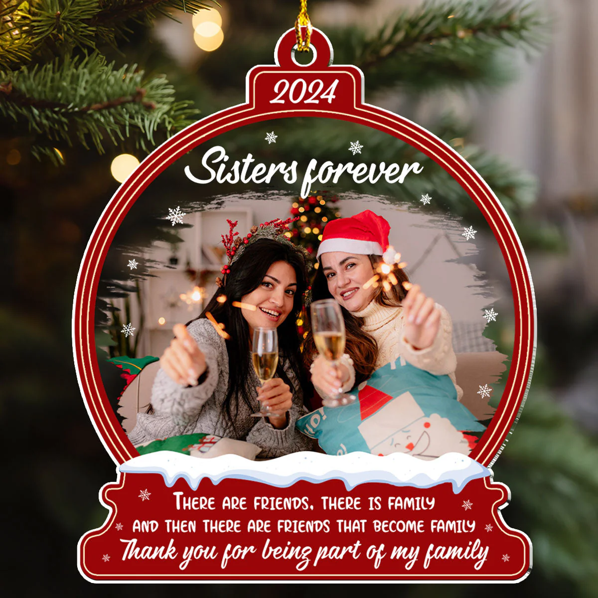 Bestie Photo Ornament - Personalized Custom Acrylic Ornament - Image 2