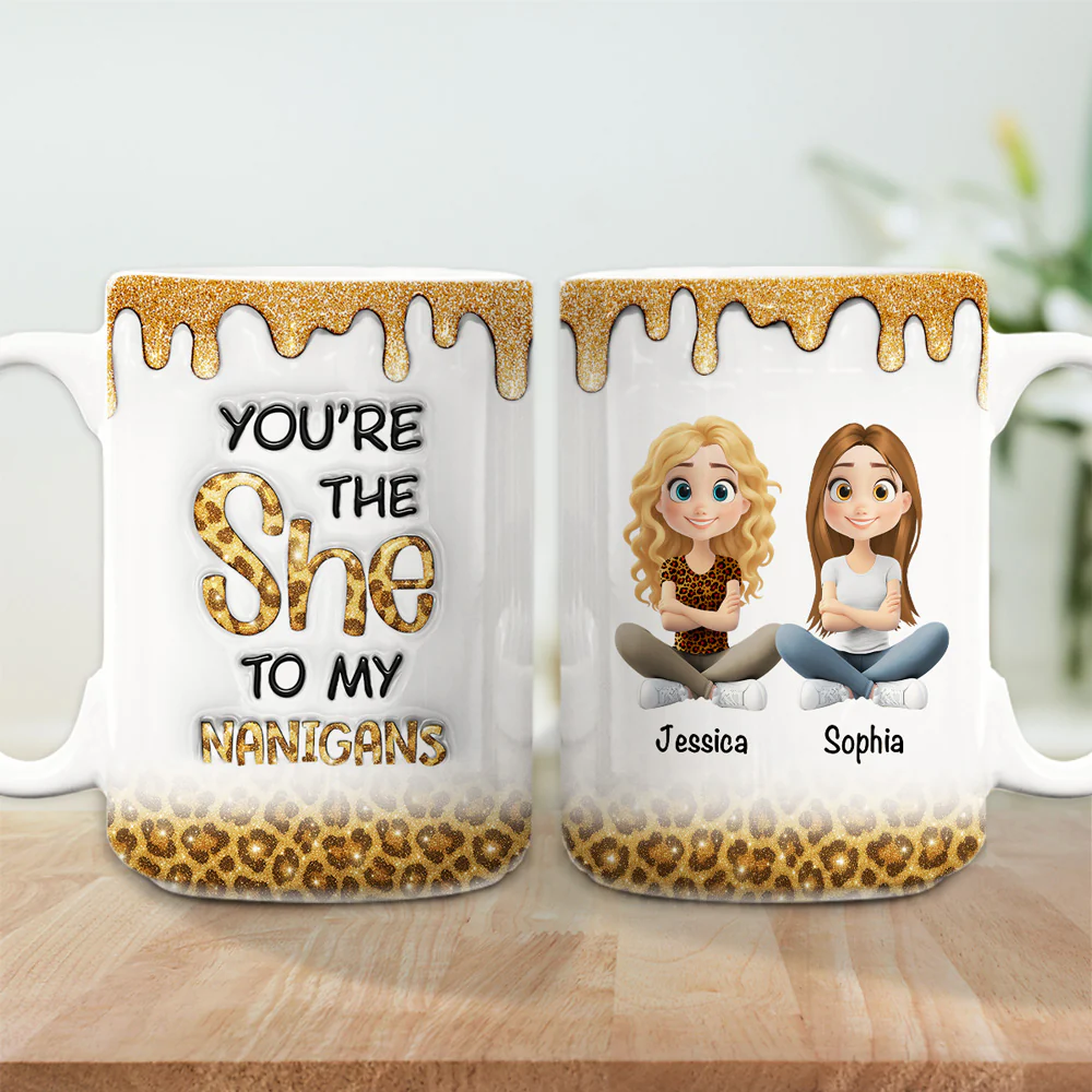 Bestie Shenanigans - Personalized Custom 3D Inflated Effect Mug - Image 3