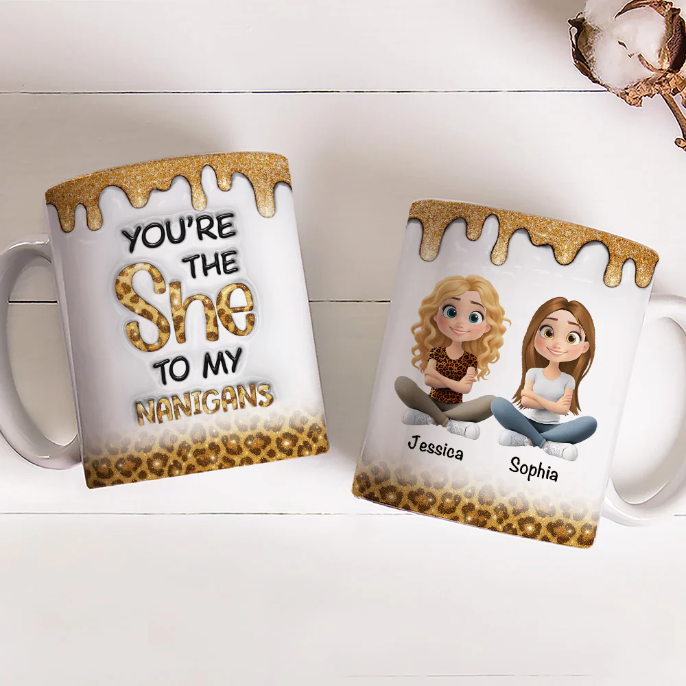 Bestie Shenanigans - Personalized Custom 3D Inflated Effect Mug - Image 4