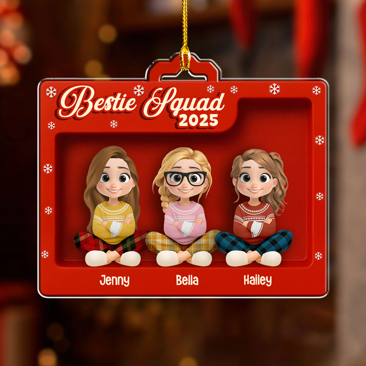 Bestie Squad 2025 - Personalized Custom Acrylic Ornament - Image 5