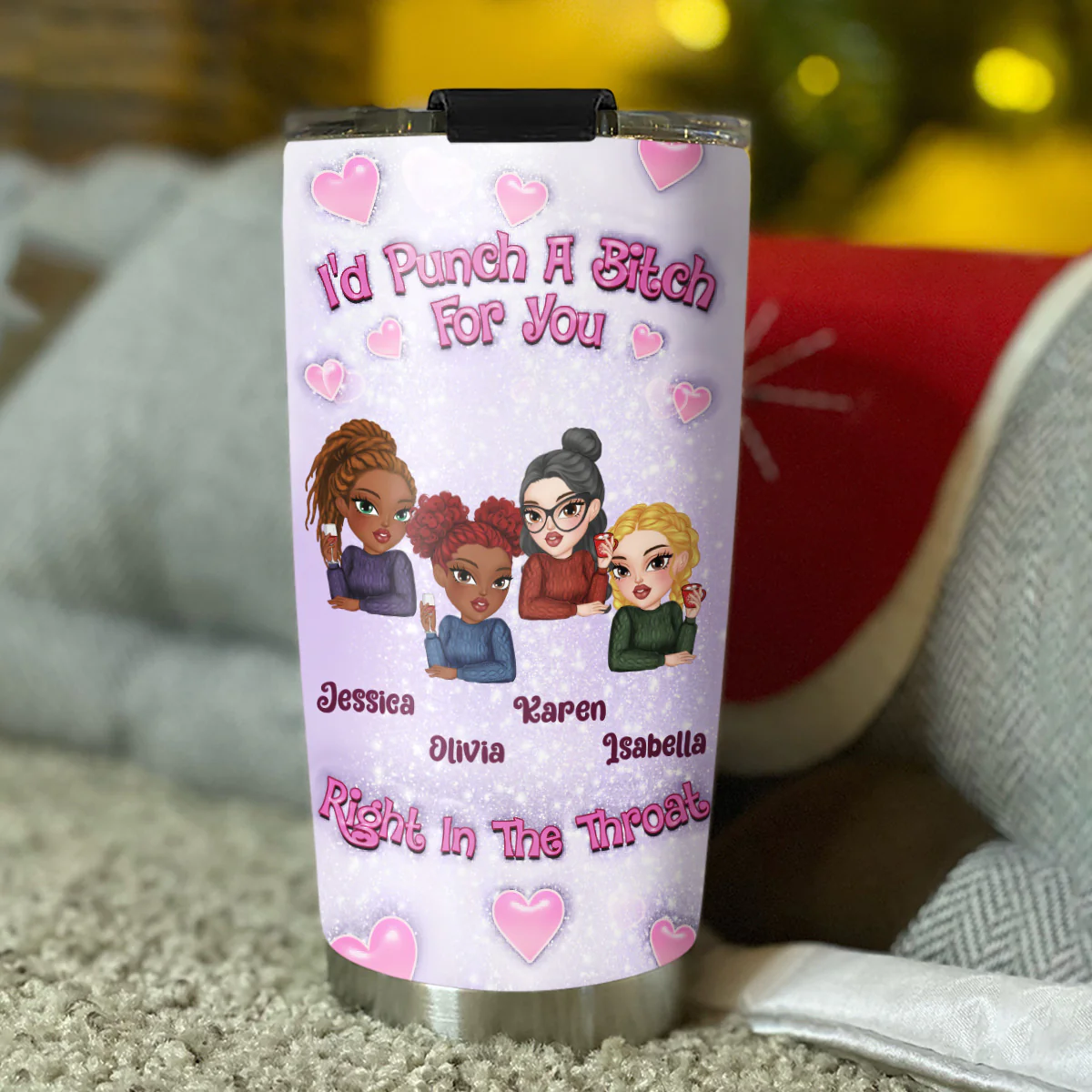 Bestie Together - Personalized Custom 3D Inflated Effect Tumbler - Image 4