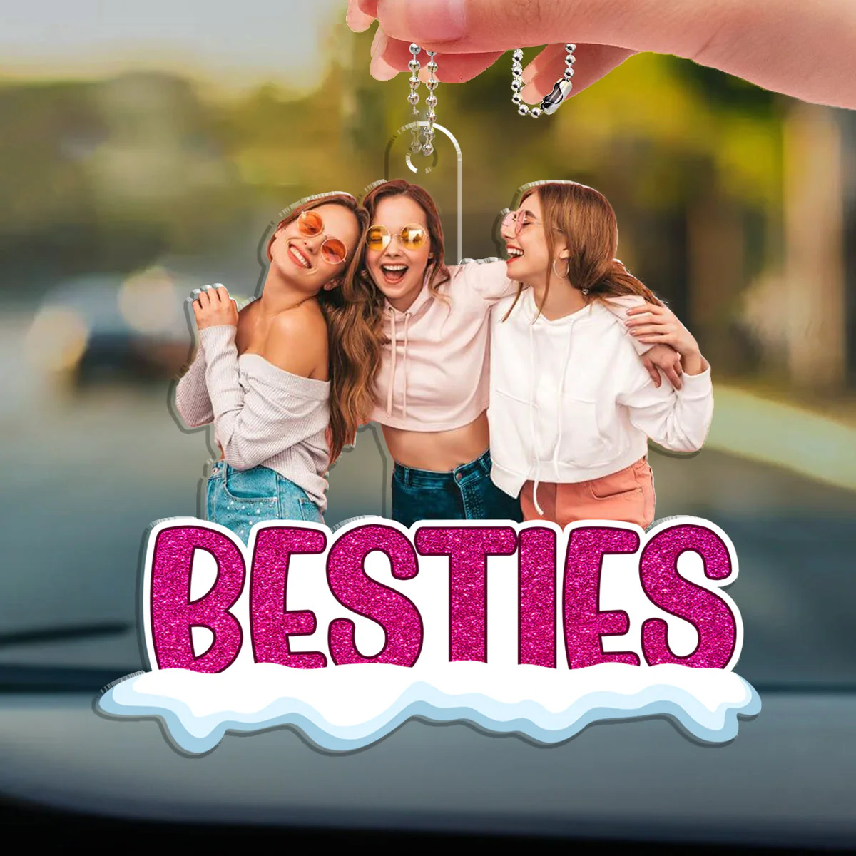 Bestie Together - Personalized Custom Car Ornament - Image 3