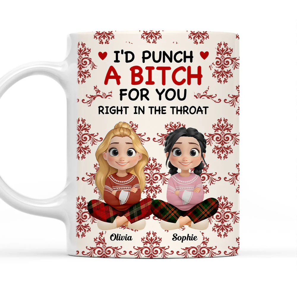 Bestie With Christmas 2025 - Personalized Custom Coffee Mug - Image 2