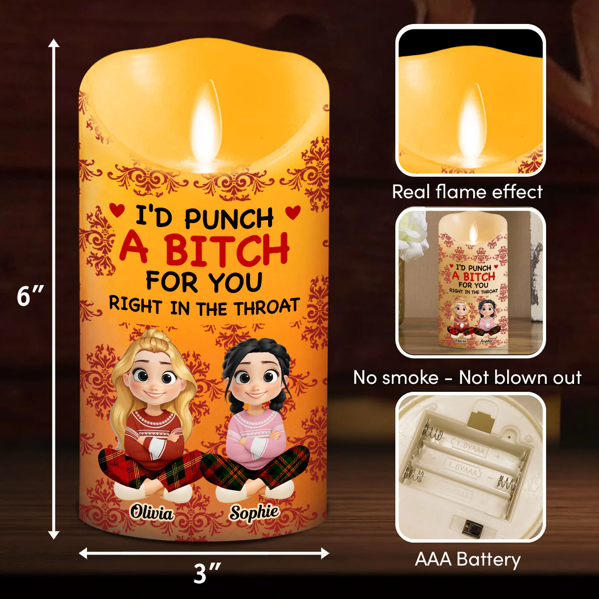 Bestie With Christmas 2025 - Personalized Custom LED Candle - Image 6