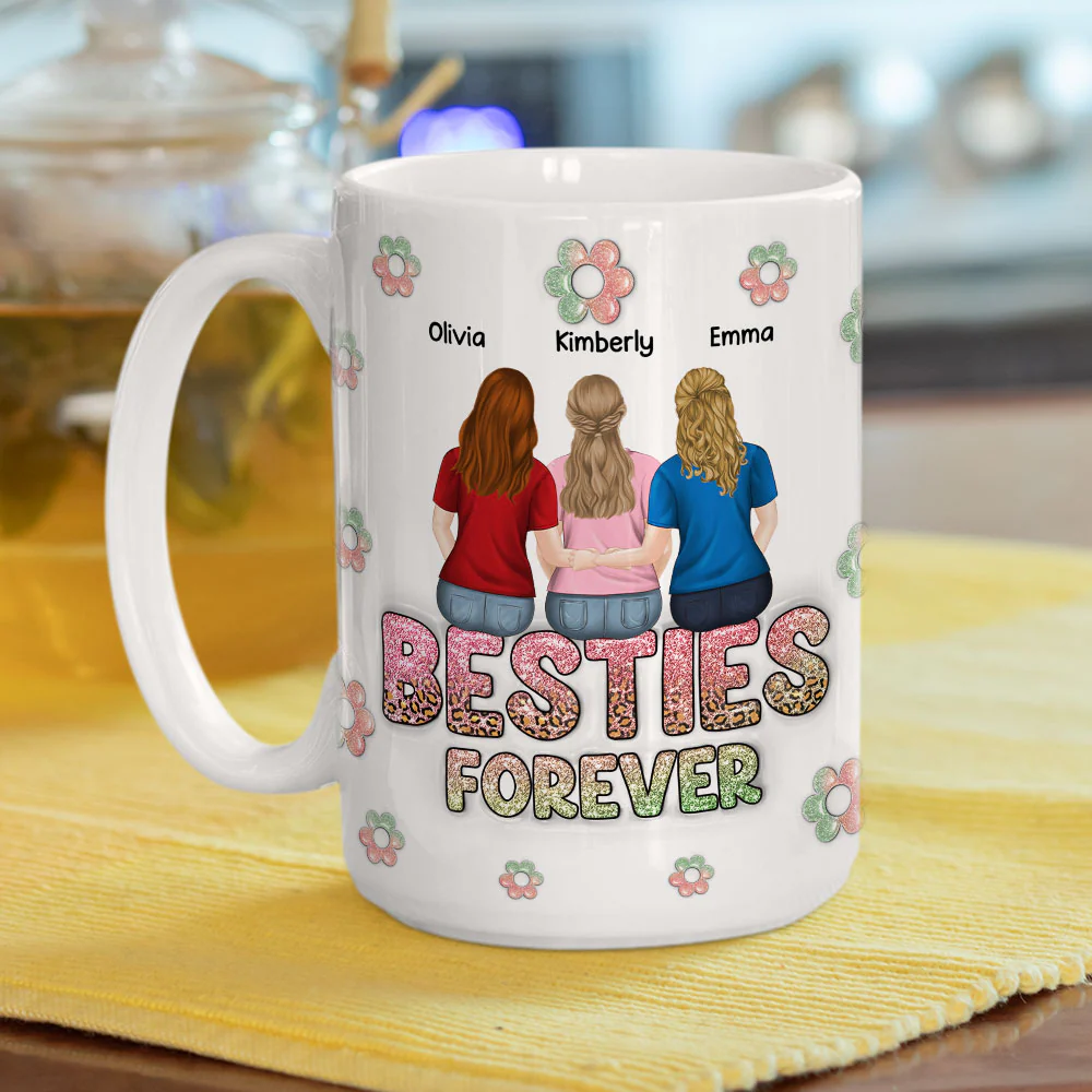 Besties Always Together Forever - Personalized Custom 3D Inflated Effect Mug - Image 4