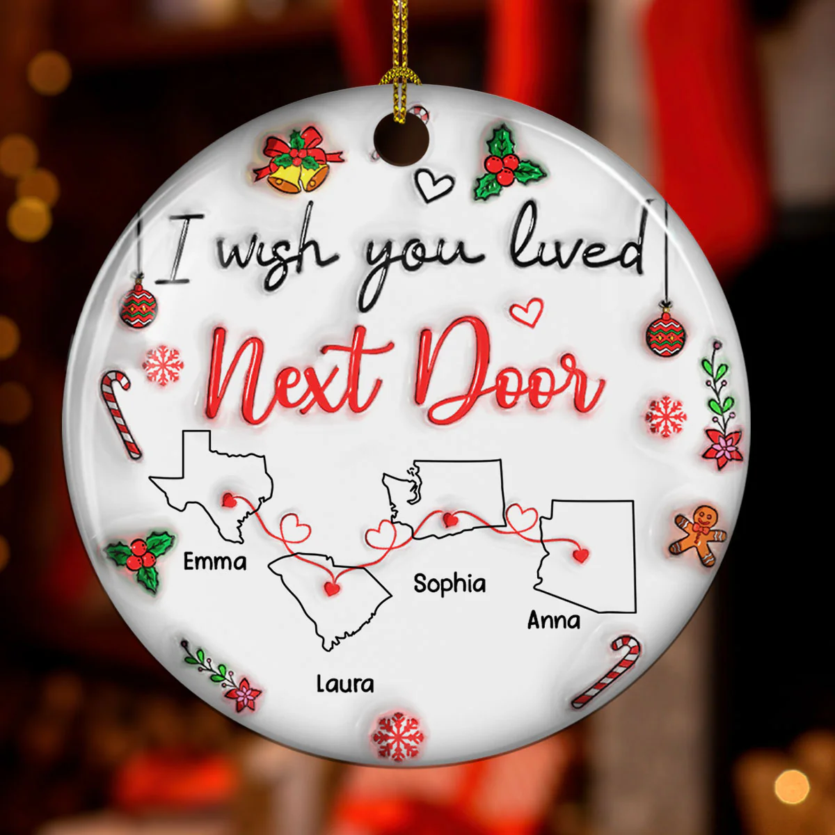 Besties Are Always Close At Heart More Friends Version - Personalized Custom 3D Inflated Effect Ceramic Ornament - Image 3