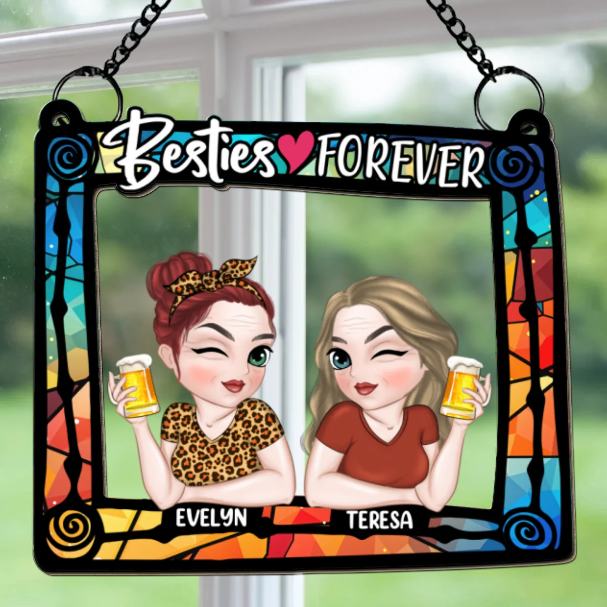 Besties Are Forever - Personalized Custom Suncatcher - Image 5