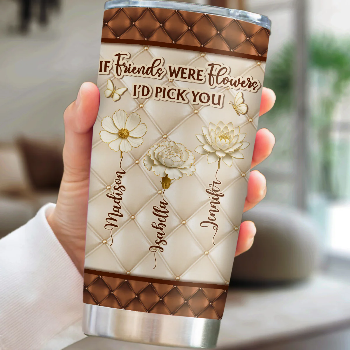 Besties Are Life Flowers - Personalized Custom Tumbler - Image 5