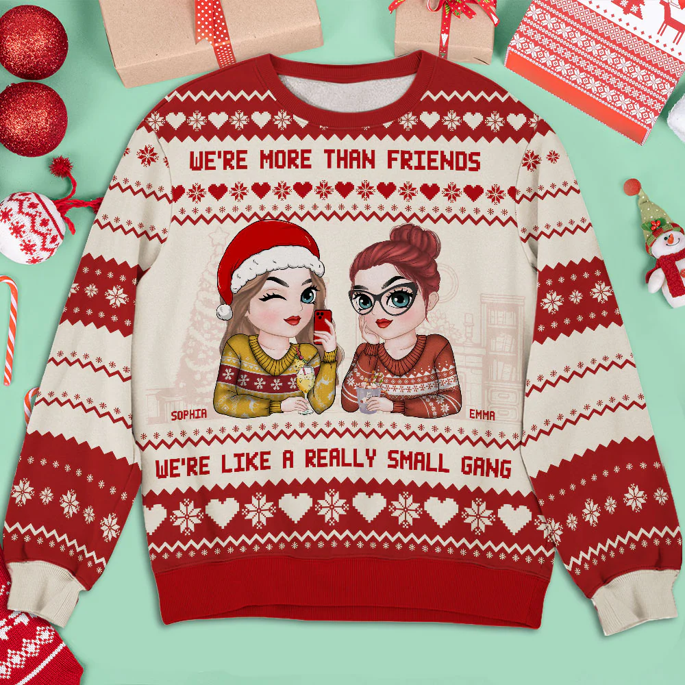 Besties Are Like A Small Gang - Personalized Custom All-over-print Sweatshirt - Image 4