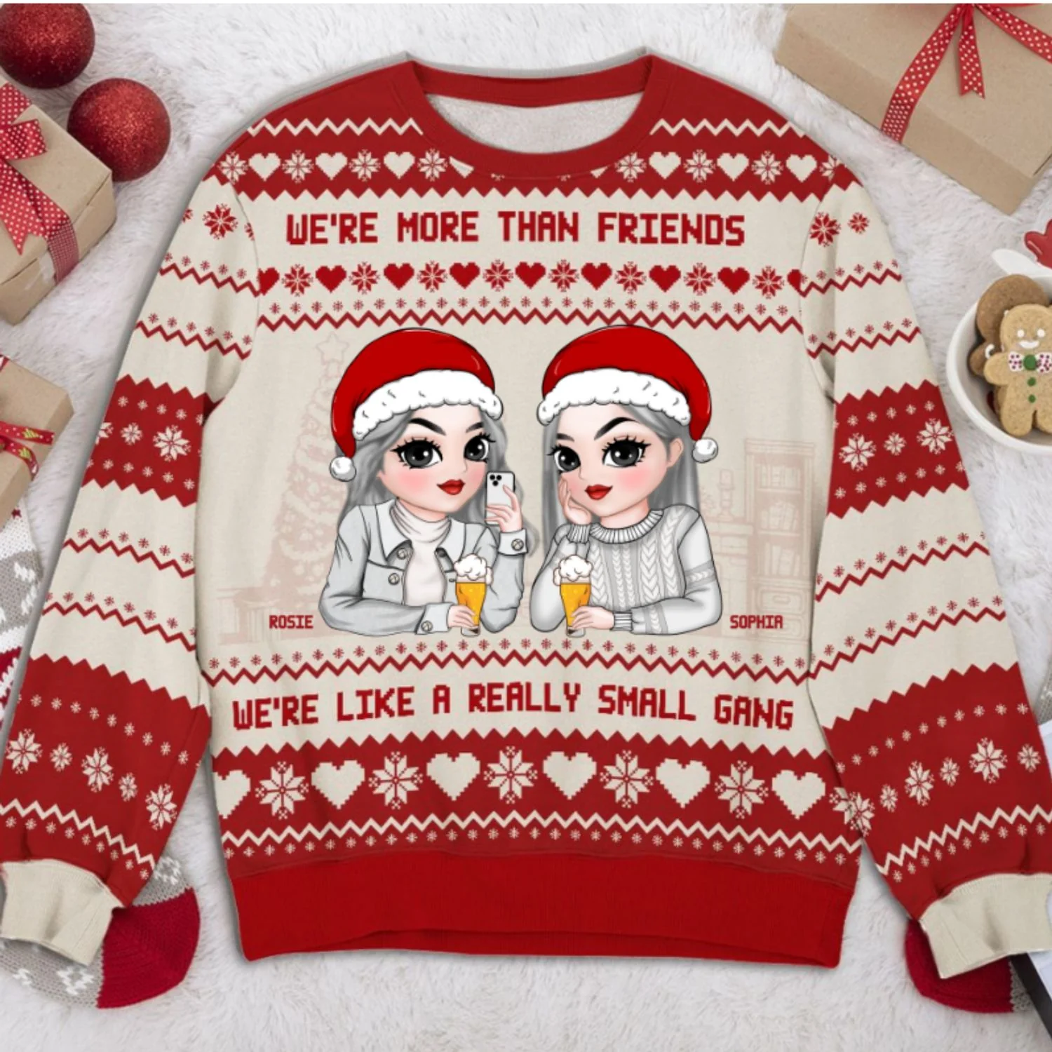 Besties Are Like A Small Gang - Personalized Custom All-over-print Sweatshirt - Image 6