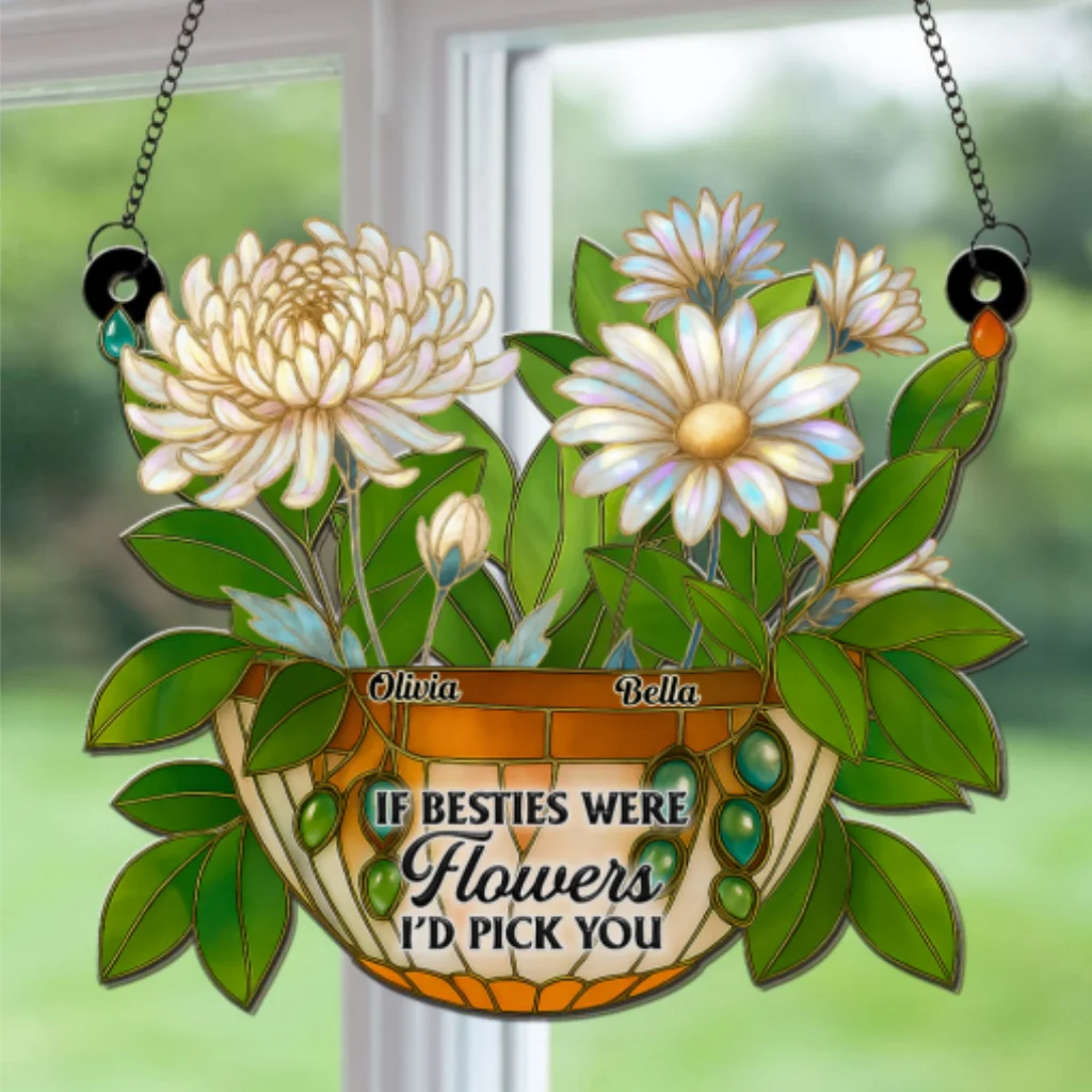 Besties Bloom Together - Personalized Custom Suncatcher - Image 6