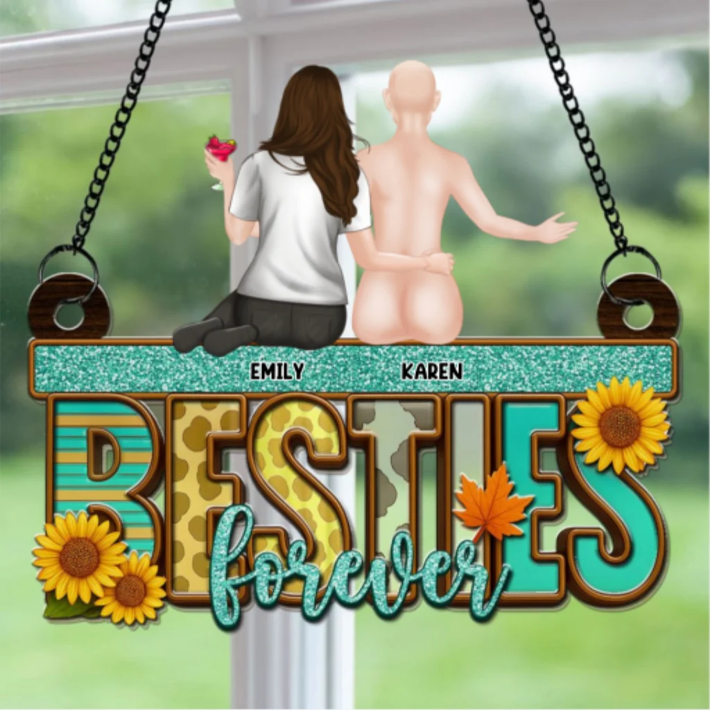 Besties Fall Season - Personalized Custom Suncatcher - Image 5