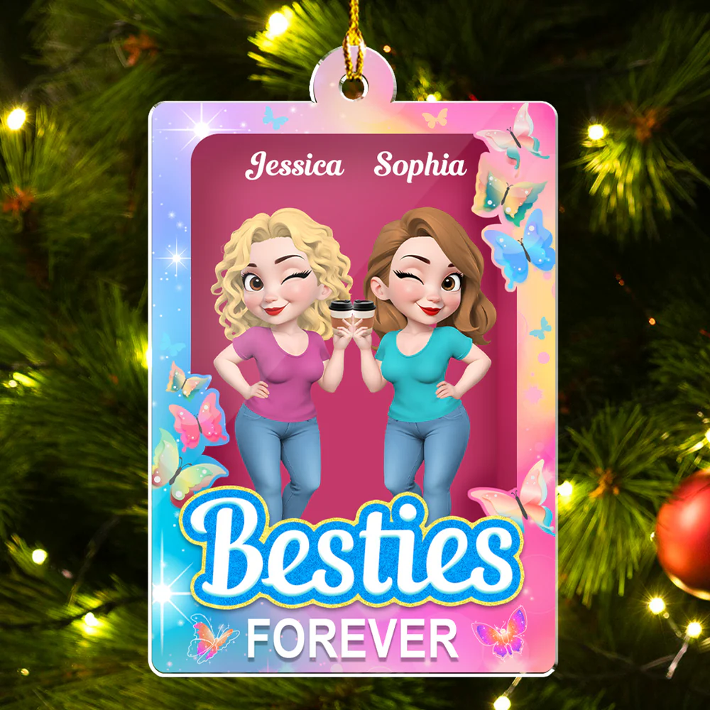 Bestie For Life - Personalized Custom Acrylic Ornament - Image 2