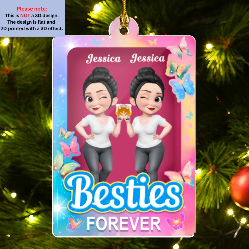Bestie For Life - Personalized Custom Acrylic Ornament - Image 7