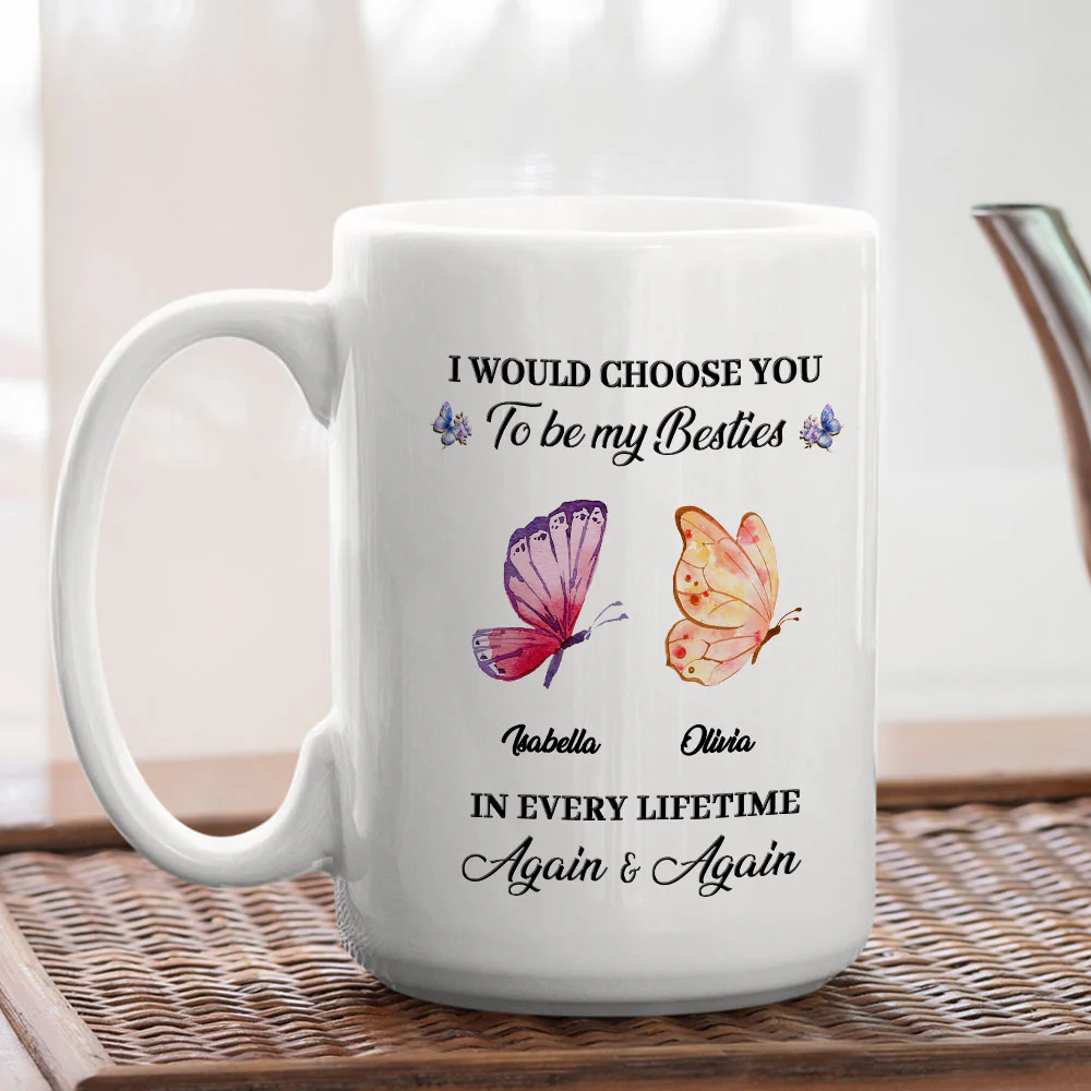 Besties For Life - Personalized Custom Coffee Mug - Image 6