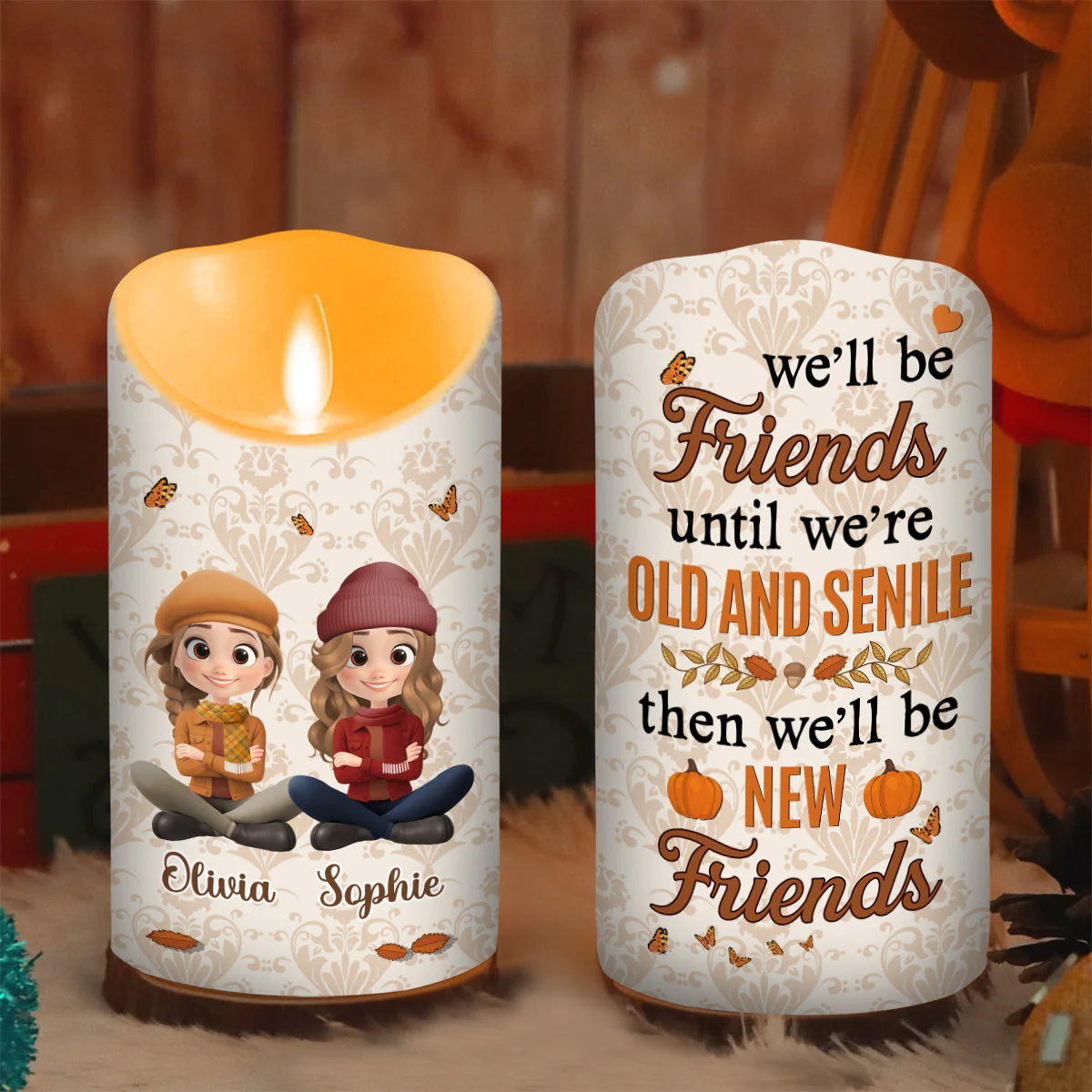 Besties For Life - Personalized Custom LED Candle - Image 2