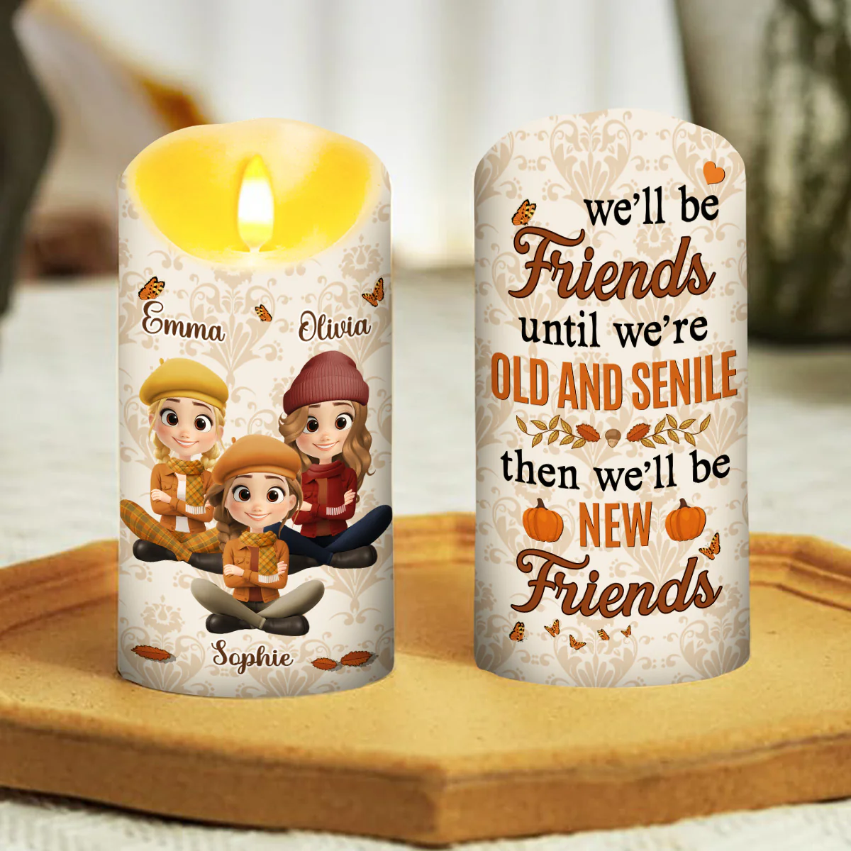 Besties For Life - Personalized Custom LED Candle - Image 4