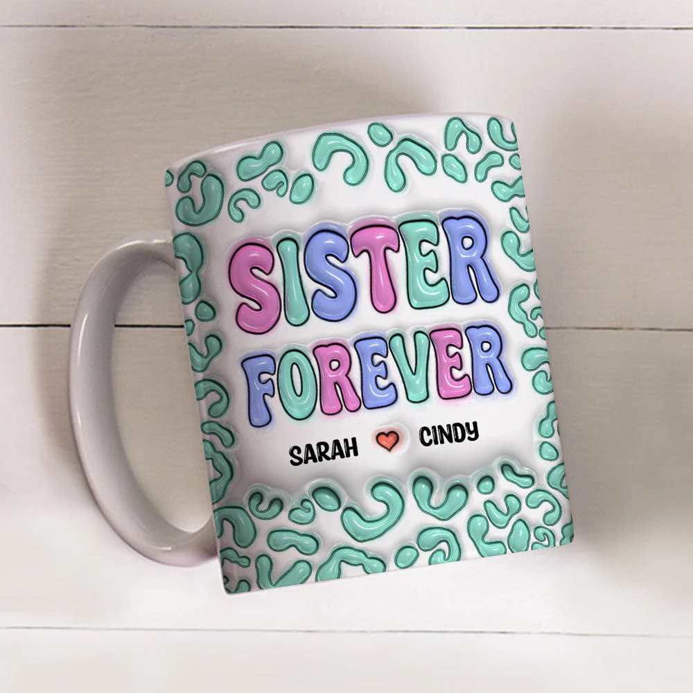 Besties For The Resties - Personalized Custom 3D Inflated Effect Mug - Image 3