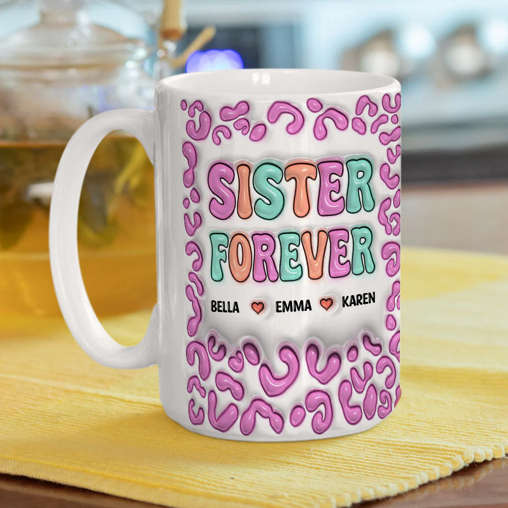 Besties For The Resties - Personalized Custom 3D Inflated Effect Mug - Image 4