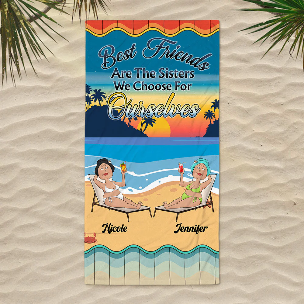 Besties For The Resties - Personalized Custom Beach Towel - Image 3