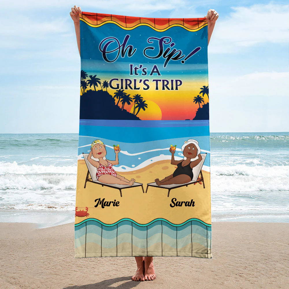 Besties For The Resties - Personalized Custom Beach Towel - Image 4