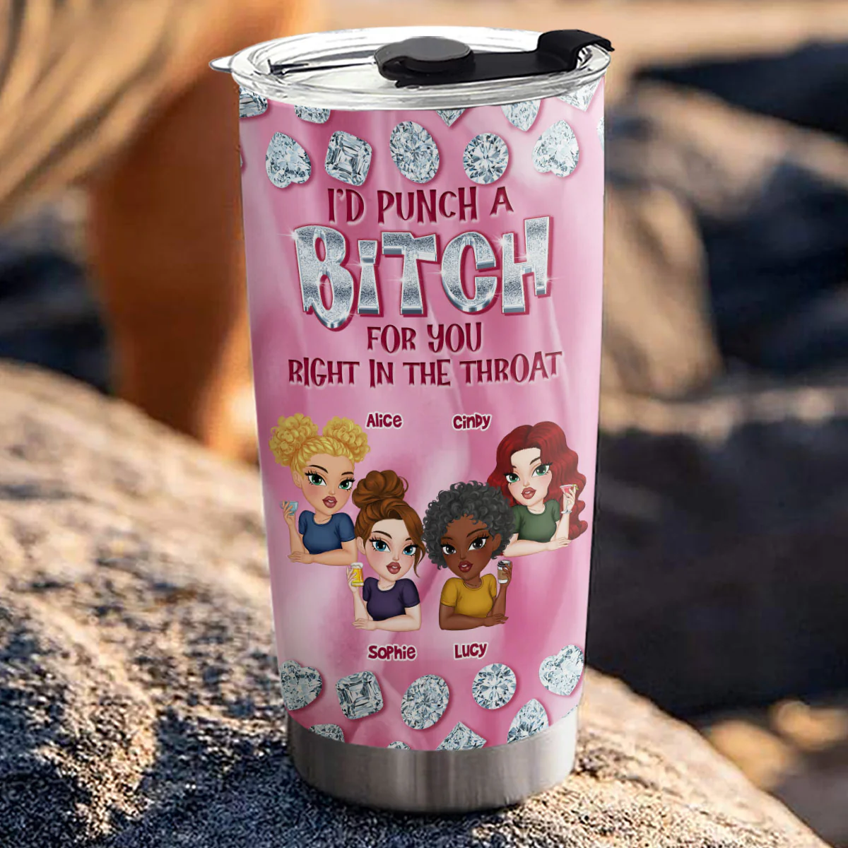 Besties Forever Gemstones - Personalized Custom Tumbler - Image 3
