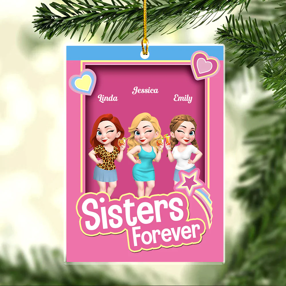 Besties Forever - Personalized Custom Acrylic Ornament - Image 2