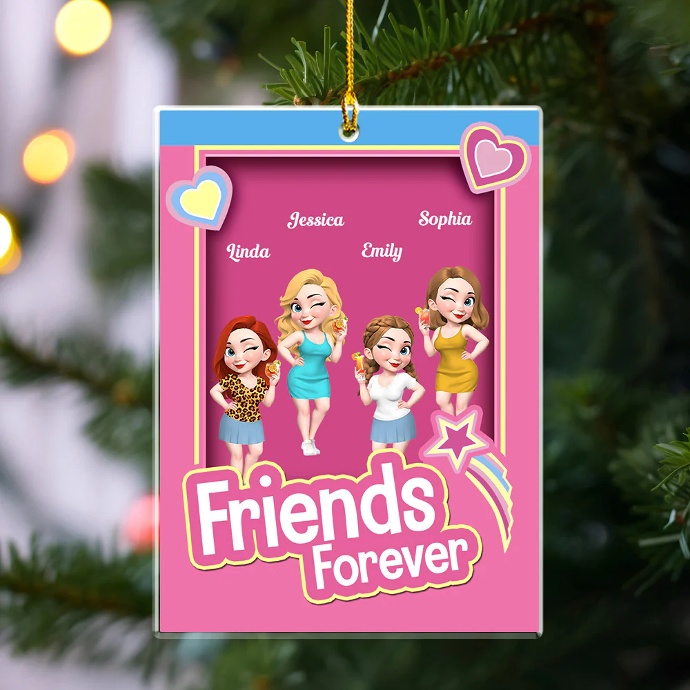 Besties Forever - Personalized Custom Acrylic Ornament - Image 4