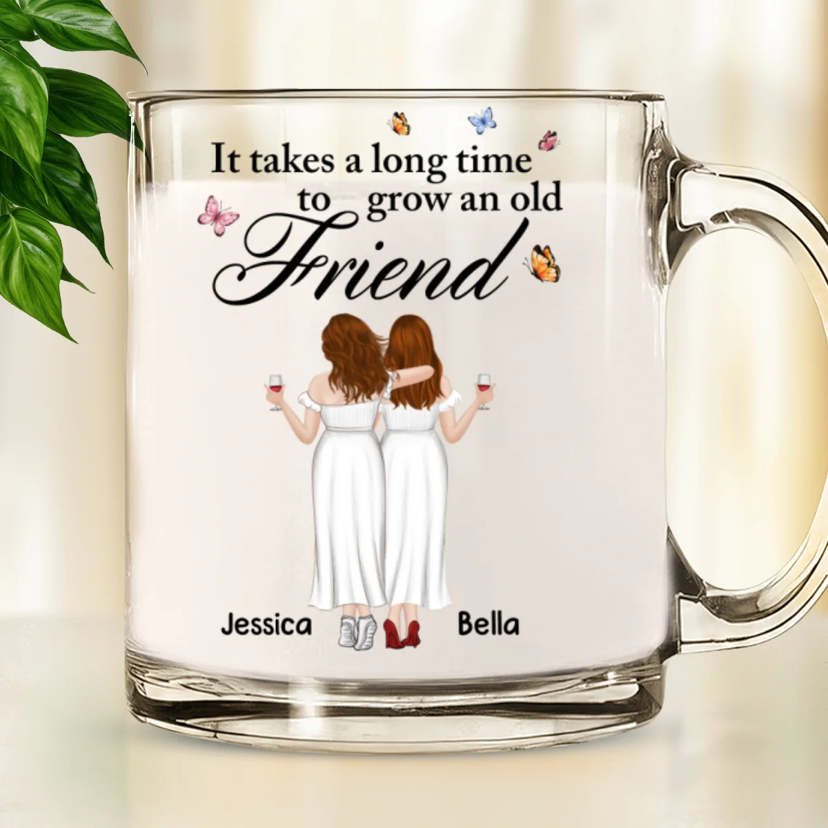 Besties Forever - Personalized Custom Glass Mug - Image 7