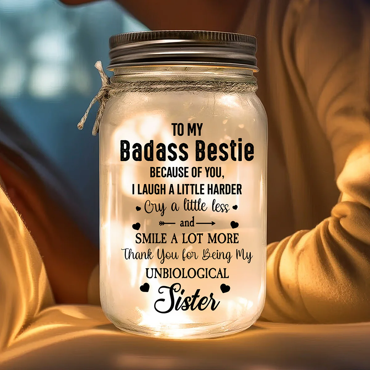 Besties Forever - Personalized Custom Mason Jar Light - Image 4