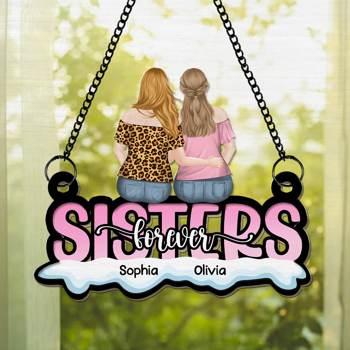Besties Forever - Personalized Custom Suncatcher - Image 2