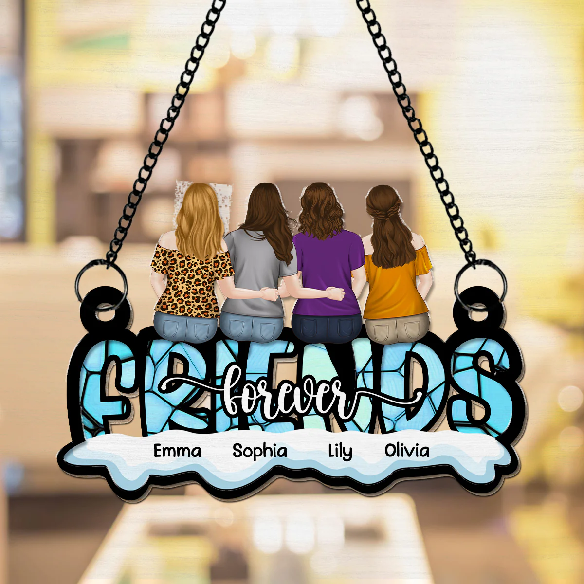 Besties Forever - Personalized Custom Suncatcher - Image 4
