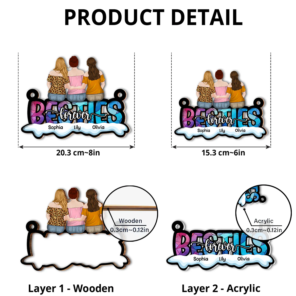 Besties Forever - Personalized Custom Suncatcher - Image 5