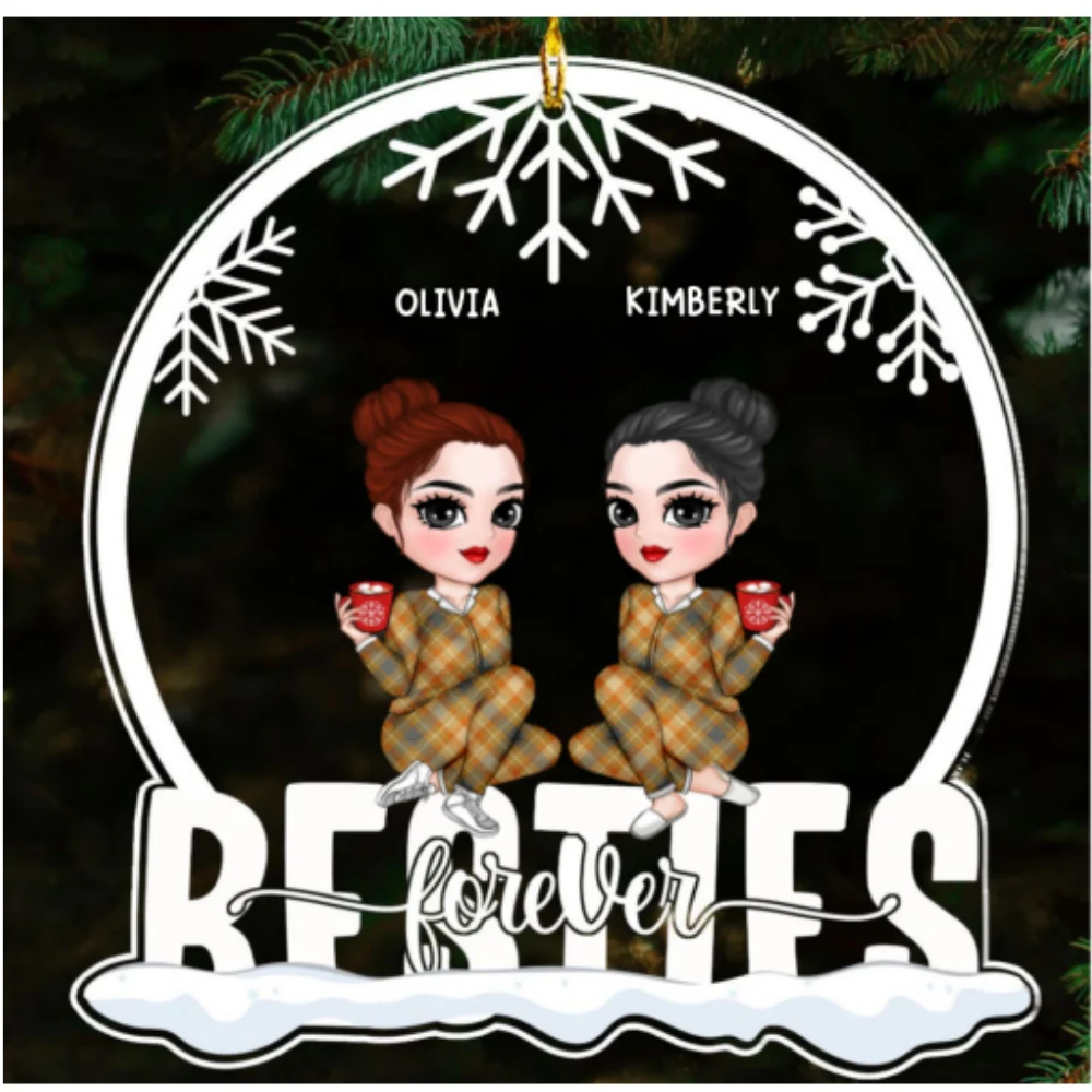 Besties Forever Version 2 - Personalized Custom Acrylic Ornament - Image 5