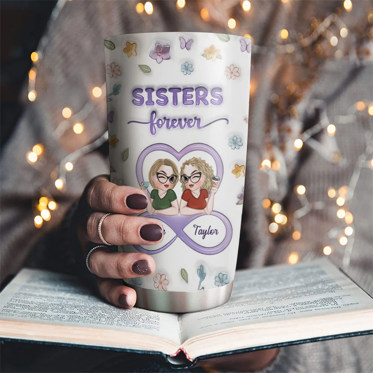 Besties Forever Version 3 - Personalized Custom 3D Inflated Effect Tumbler - Image 2