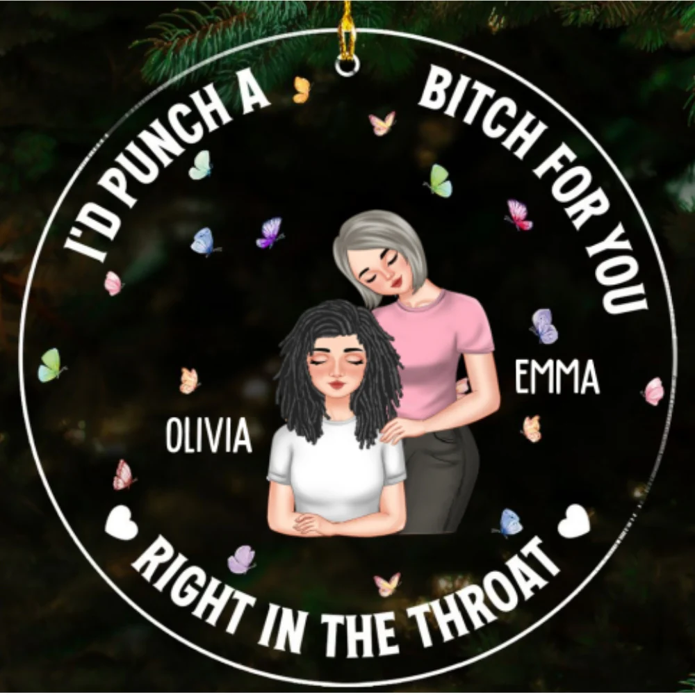 Besties Lean On Shoulder - Personalized Custom Acrylic Ornament - Image 5